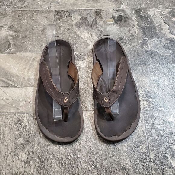 Olukai Ohana Brown Flip Flop Thong Sandals - Picture 5 of 9